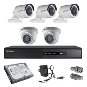 Hikvision 5nos 2 MP Resolution HD CCTV Camera